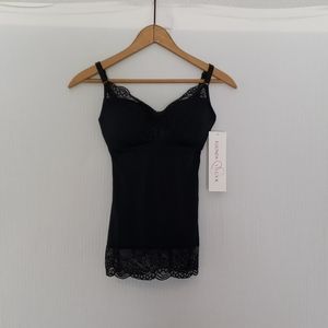 SEXY Black Camisole with Lace Padding